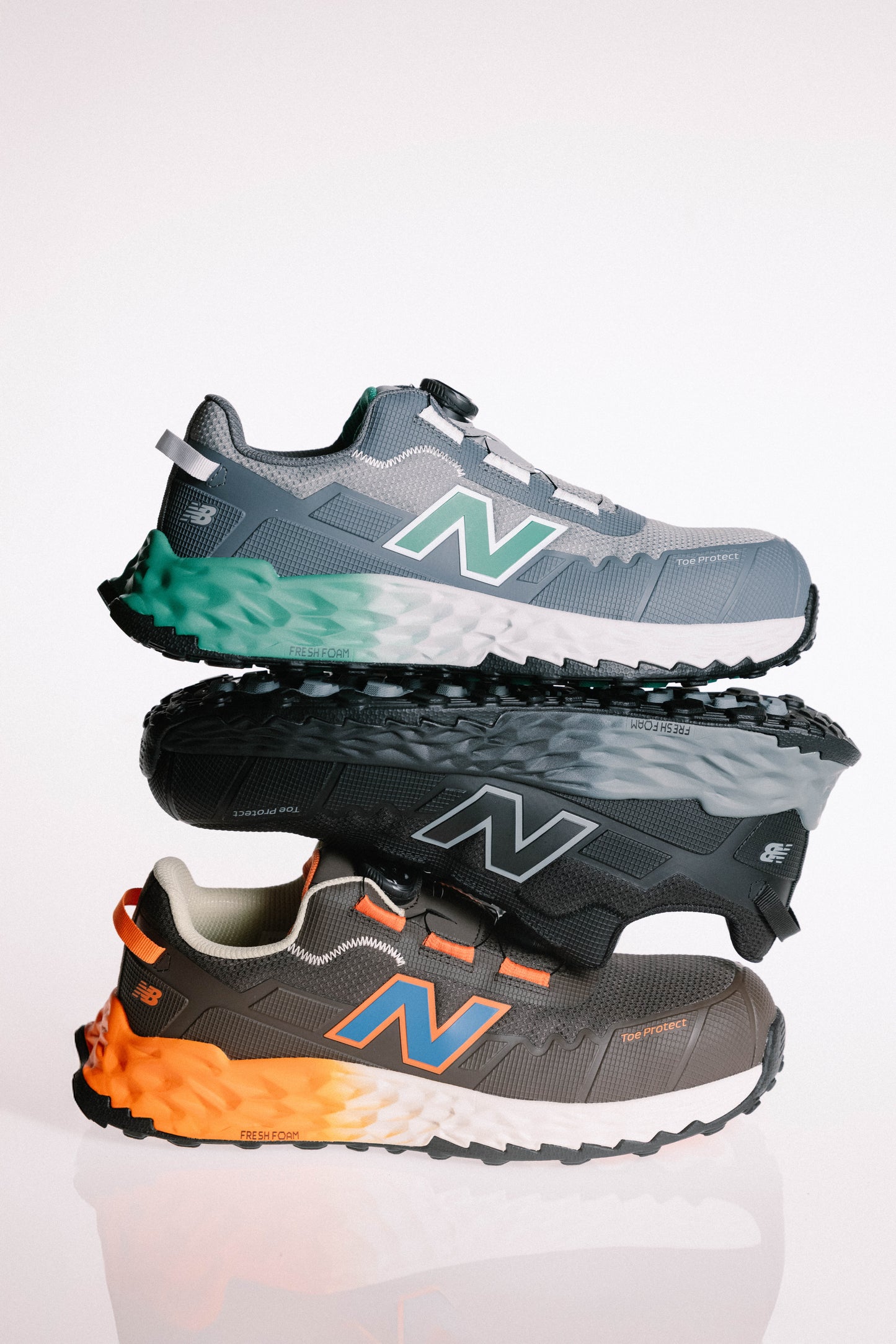 New Balance Cremorne BOA, S3 Sicherheitsschuh ESD HRO FOe, alloy / grün, Weite 2E, EN ISO 20345